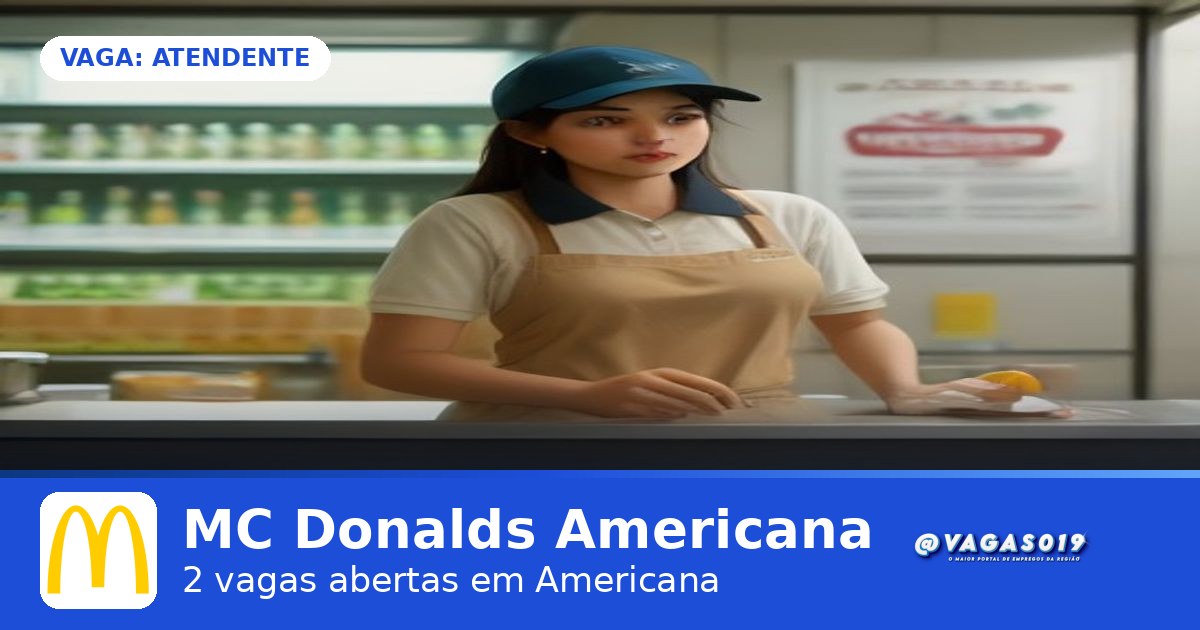 MC Donalds Americana está contratando Atendente em Americana - VAGAS019